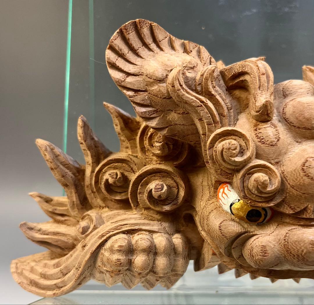 カズシ【木彫　獅噛】だんじり　魔除け　社寺彫刻　宮彫り　悪疫を噛み砕く