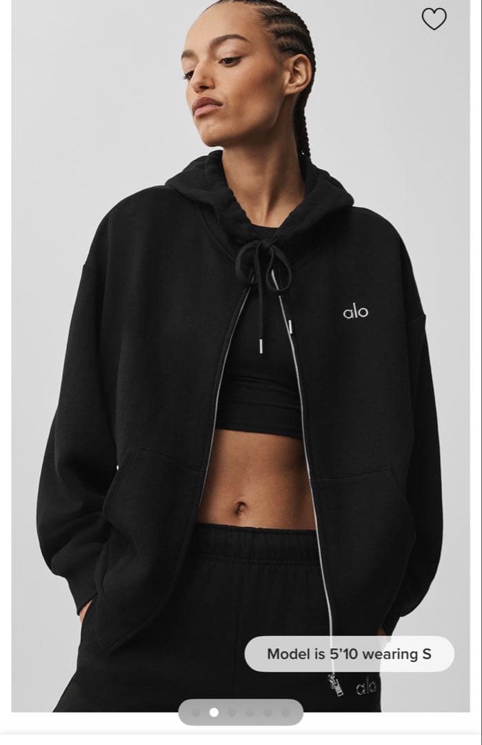 alo Accolade Full Zip Hoodie ブラック