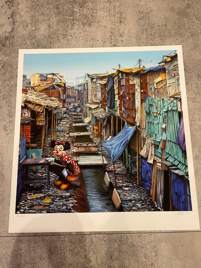 ジェフジレット「Shadow City Minnie」　額装済み　バンクシー