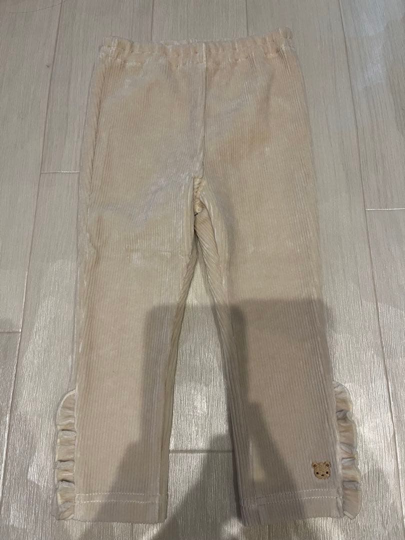 【新品未使用】【値下げ】familiar オフホワイト コーデュロイ パンツ