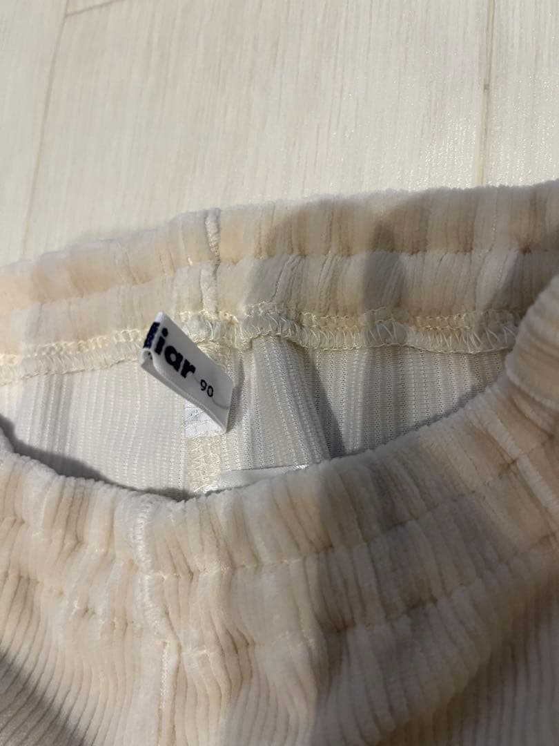 【新品未使用】【値下げ】familiar オフホワイト コーデュロイ パンツ