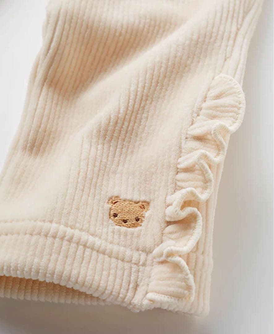 【新品未使用】【値下げ】familiar オフホワイト コーデュロイ パンツ