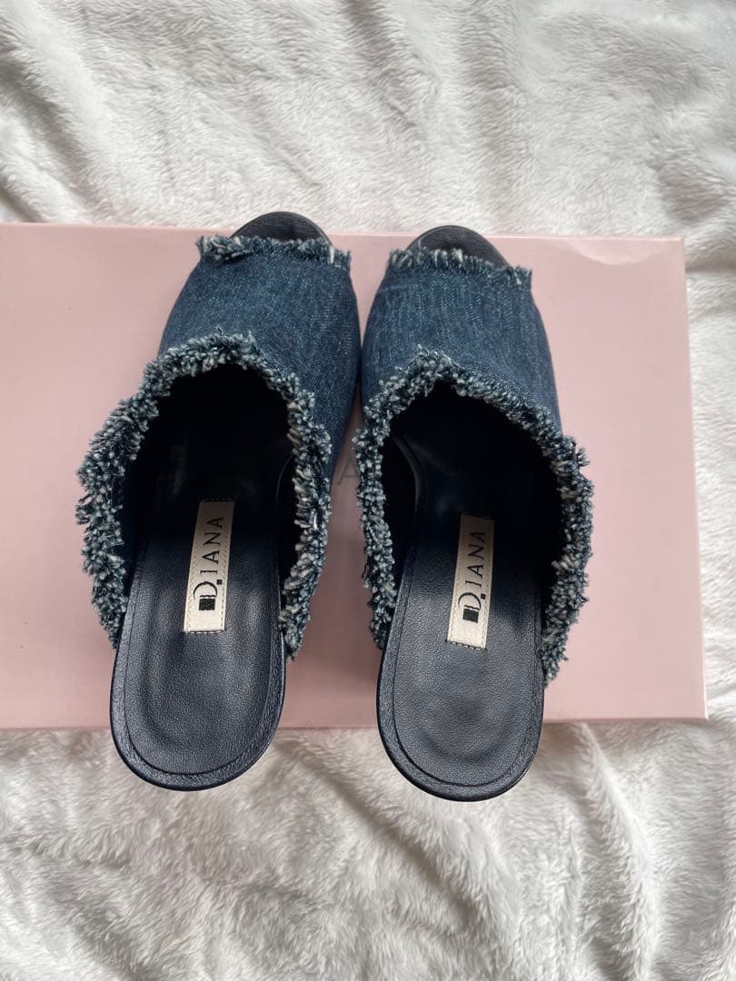 【新品】DIANAデニムウェッジミュール