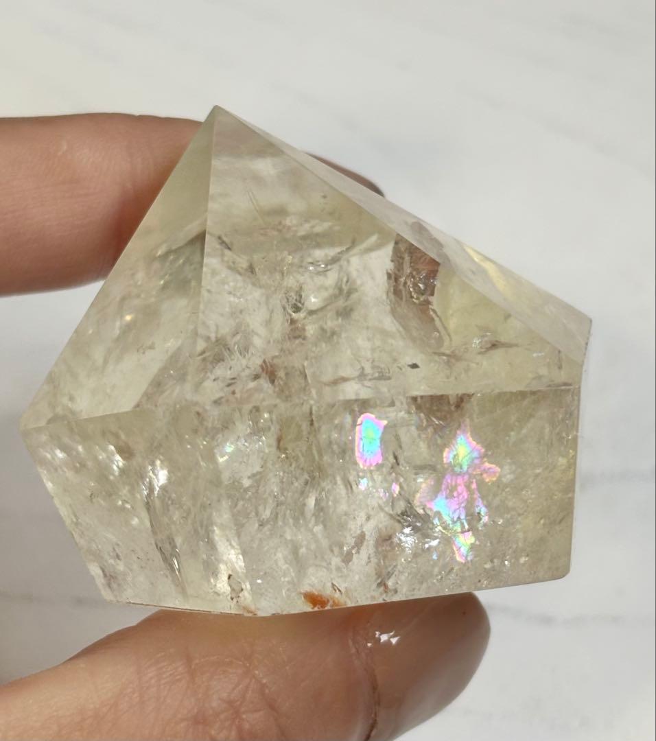 《非加熱・レインボー希少》ナチュラルシトリン　ダイヤカット＊高透明度　多面カット