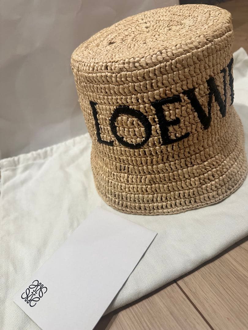 最終値下げ　LOEWE バケットハットラフィア