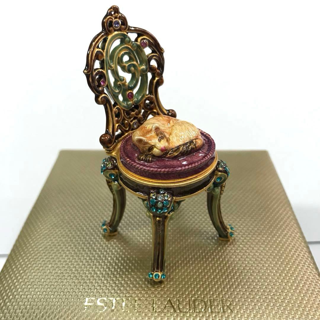 未使用 エスティーローダー 練り香水 パンパードキティ 子猫 椅子 眠る猫 希少