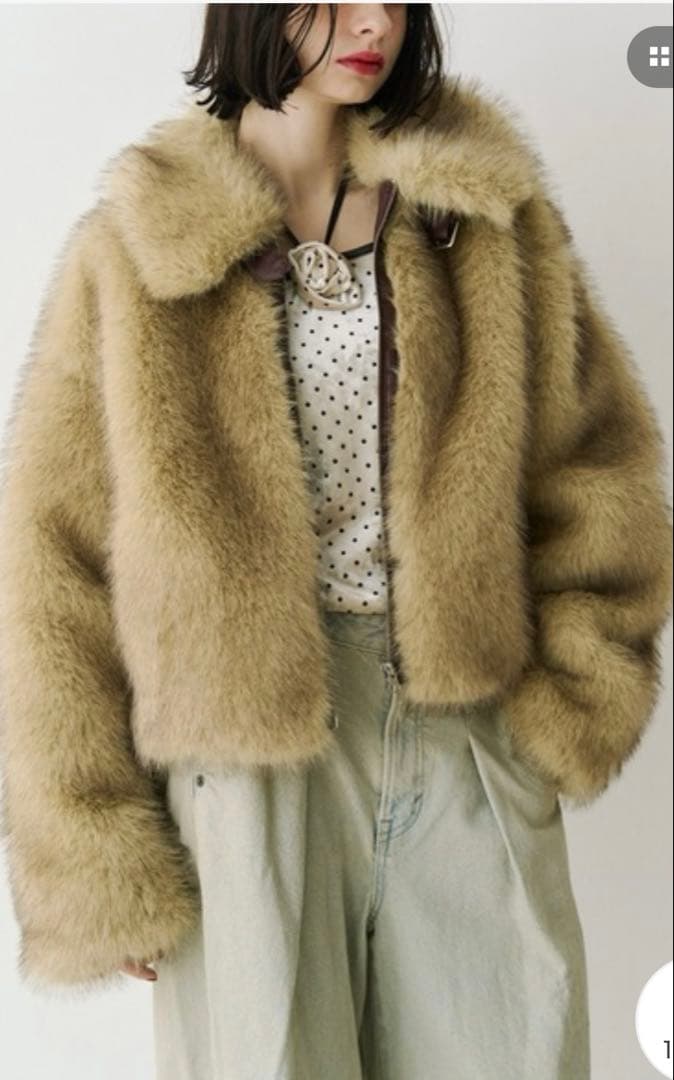 jouetie ベルトミドルファーコート