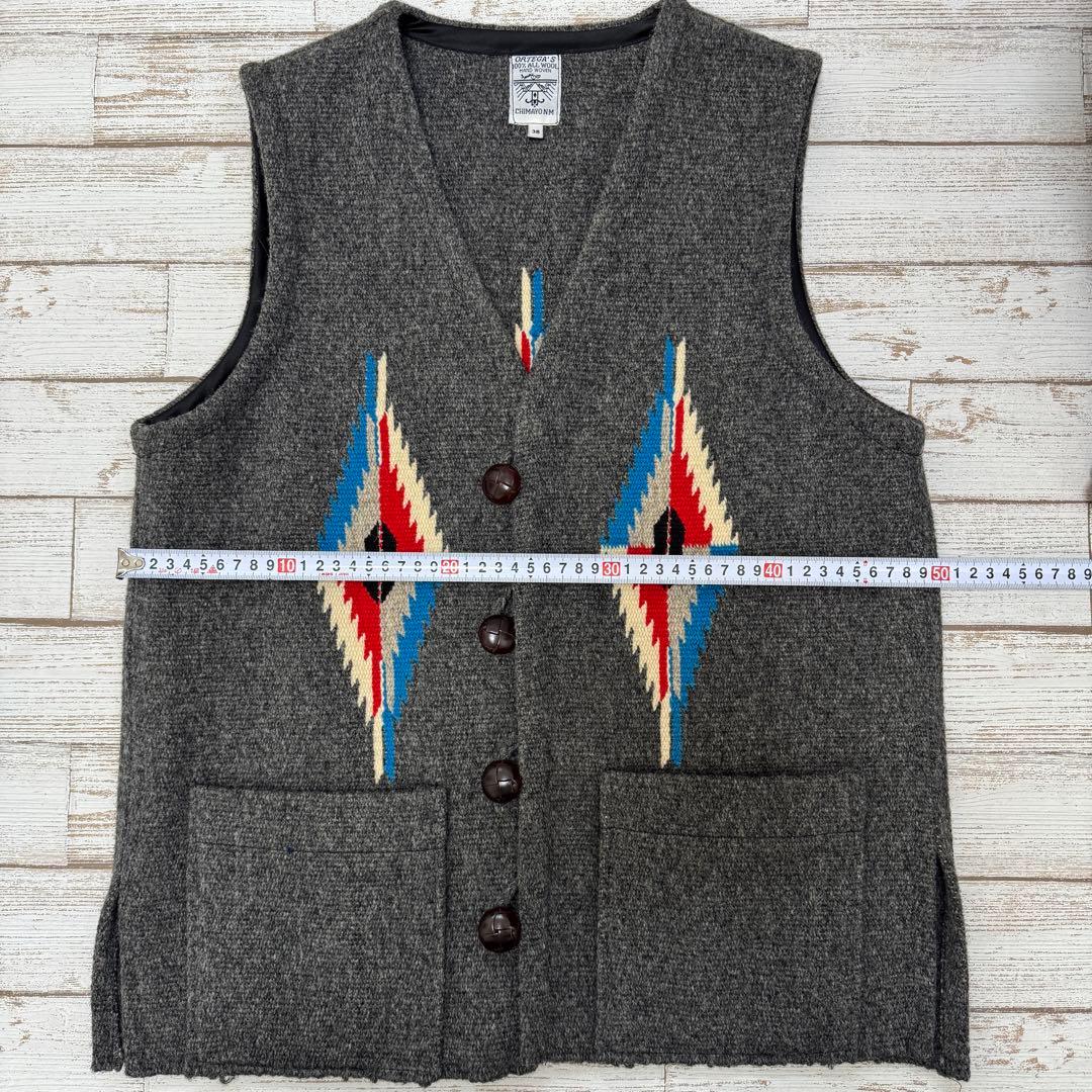 【美品】オルテガ チマヨ ベスト ポケット付き グレー 38サイズ 定番デザイン