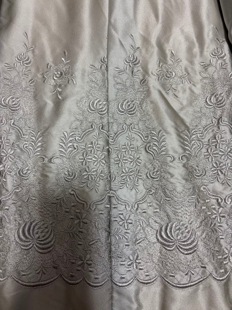 グレー 毛皮コート シルク裏地