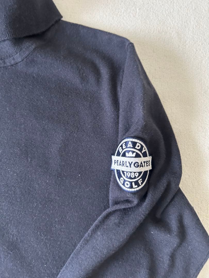 新品 パーリーゲイツ タートルネックニット セーター ネイビー濃紺