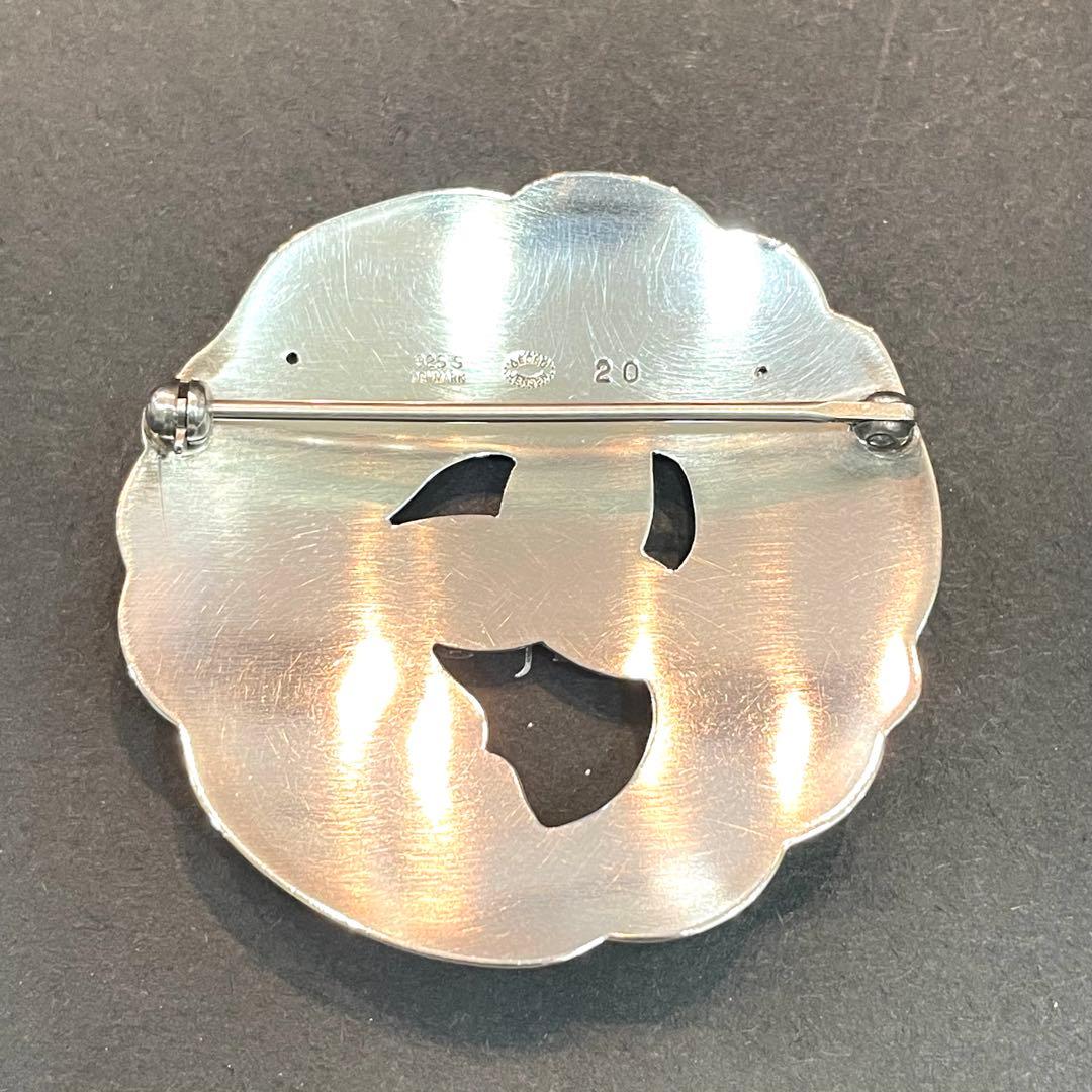 美品 ジョージジェンセン ブローチ 20 リーフ シルバー 925 アンティーク