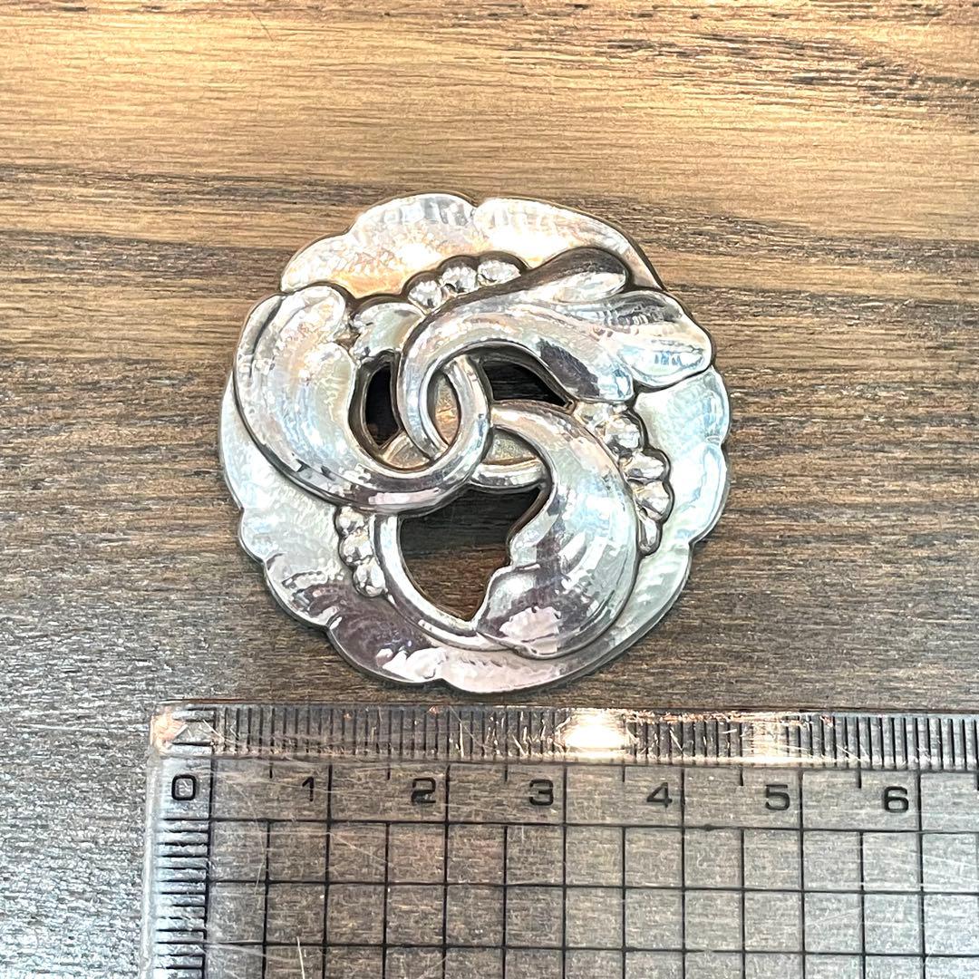 美品 ジョージジェンセン ブローチ 20 リーフ シルバー 925 アンティーク