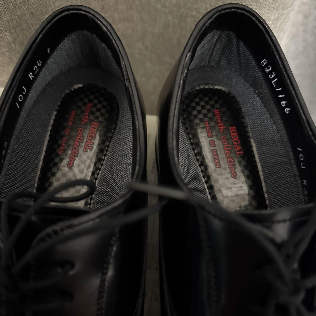 REGALリーガル 10JR BLKストレートチップ　 内羽根ビジネスシューズ