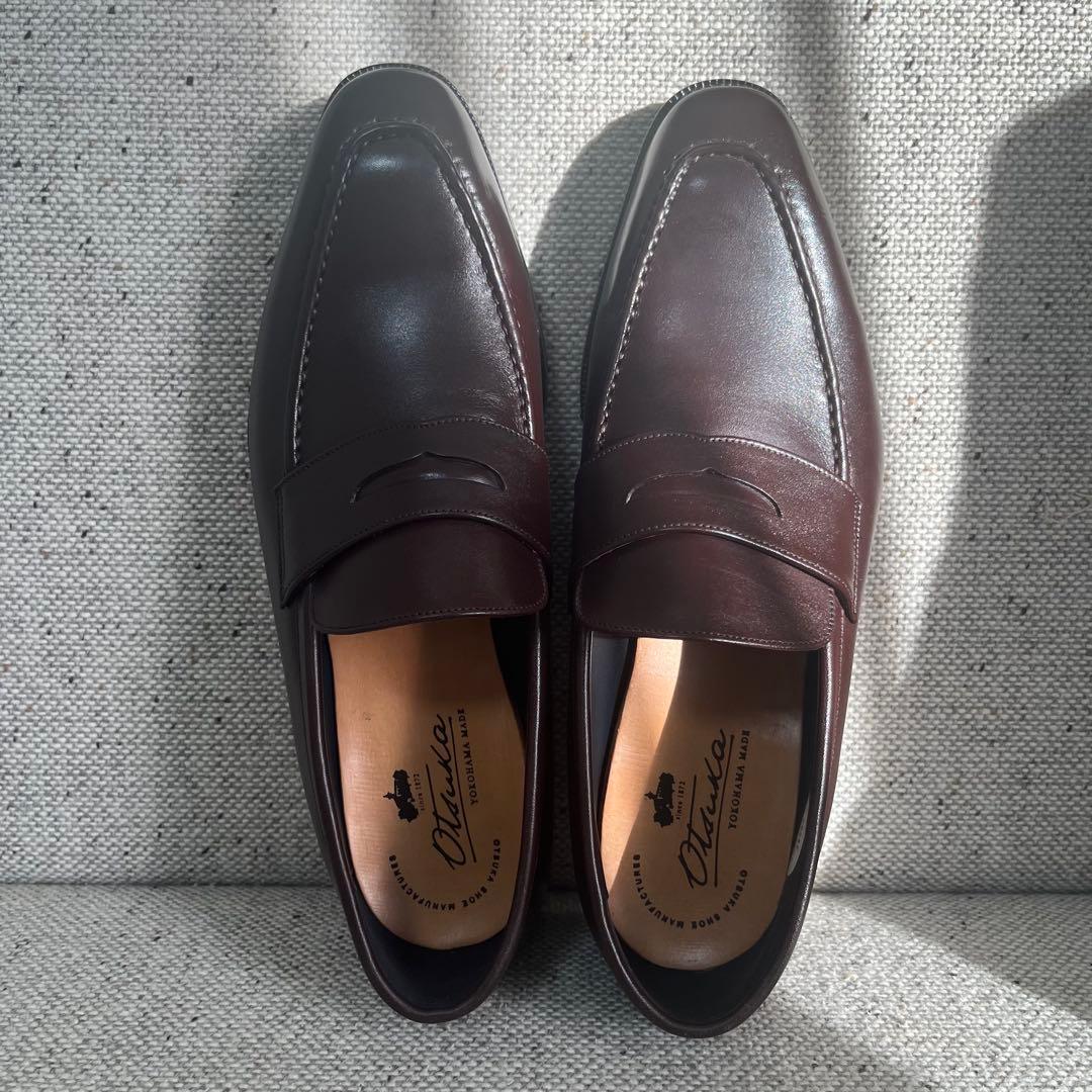 未使用　大塚製靴　レザー　ローファー　26㎝　3E ダークブラウン