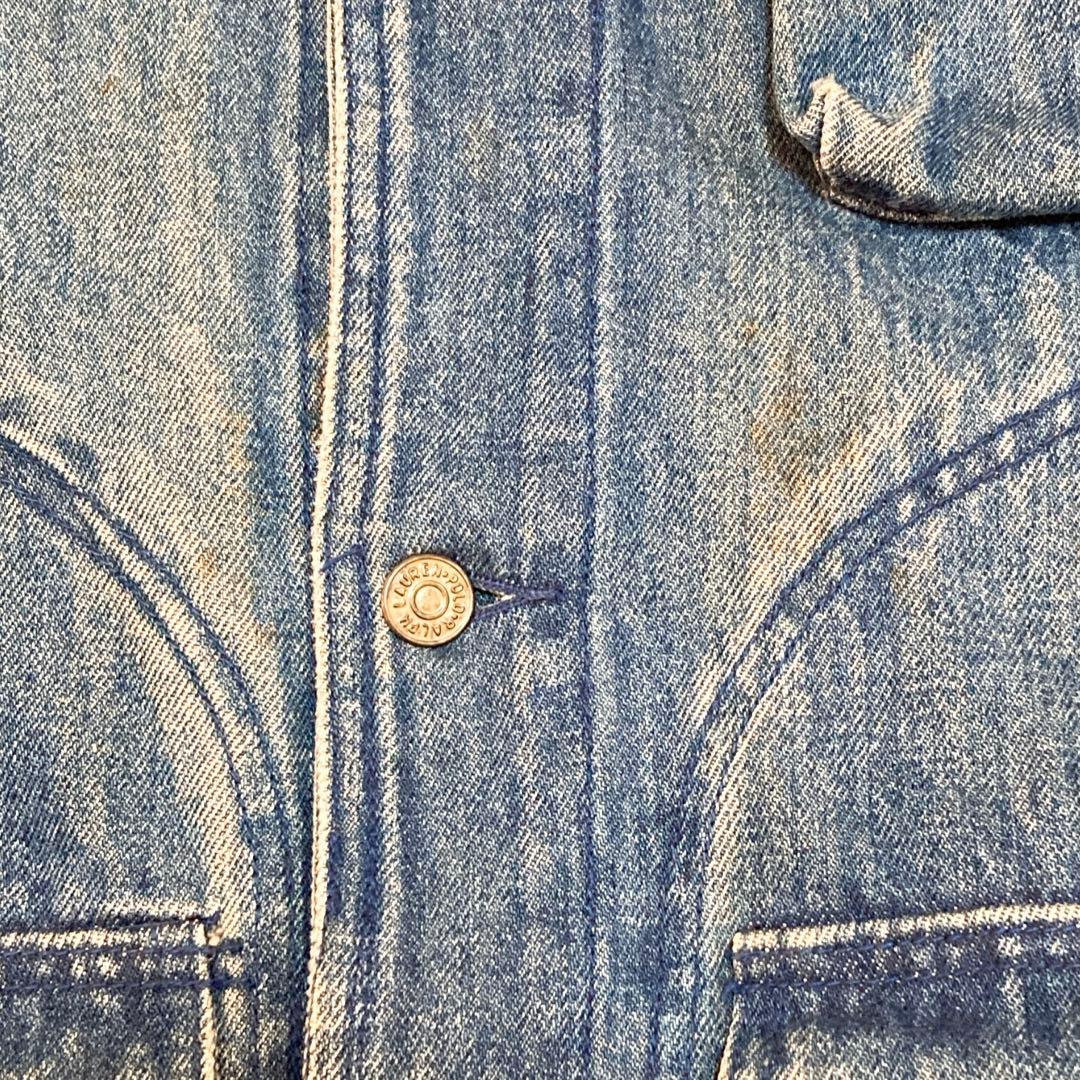 80s ポロ ラルフローレン デニムジャケット シンプル 青 M 1780