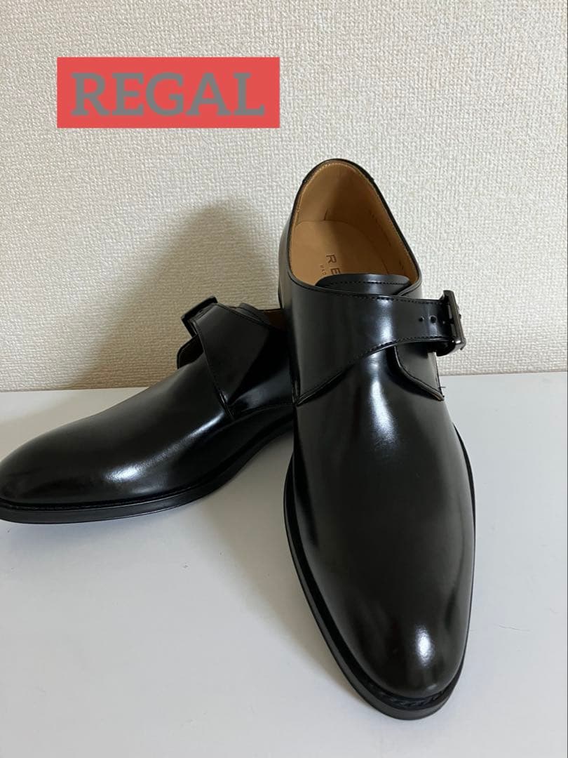 REGAL シングルモンクストラップ　ビジネスシューズ　ブラック　24.5