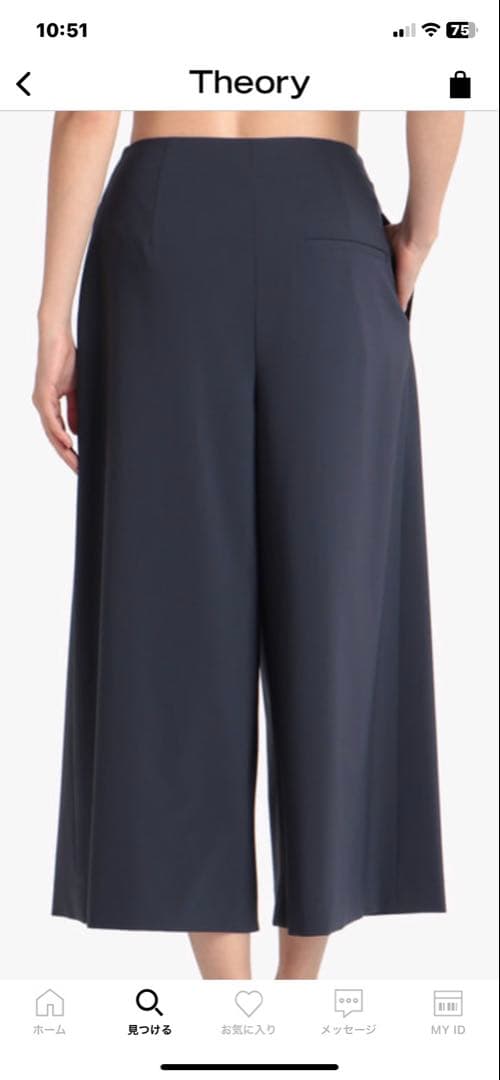 theory luxeネイビー ガウチョパンツ 38タグ付き新品