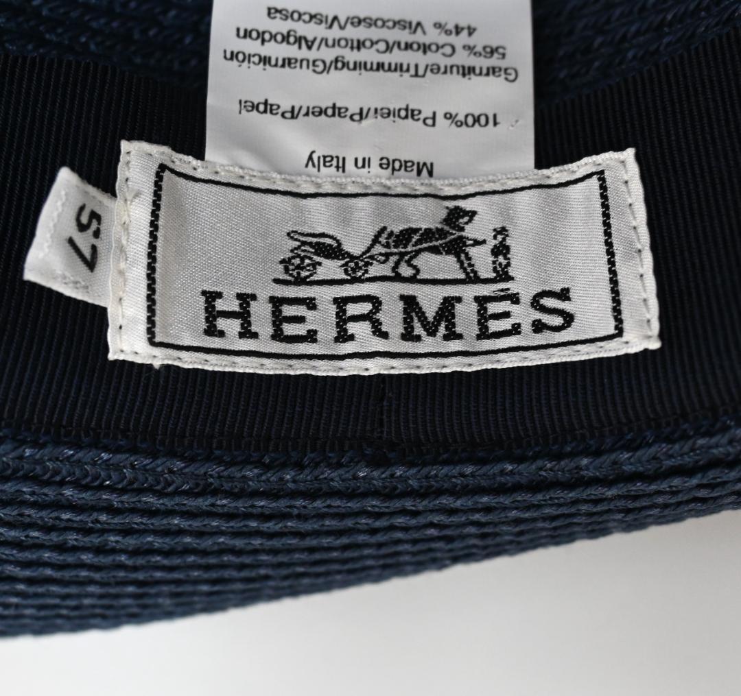 □ ■ 45808★夏 HERMES エルメス 帽子 中折れストローハット