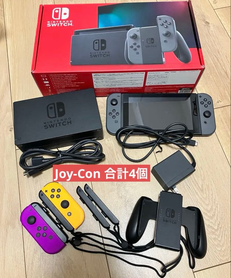 【箱付き】Nintendo Switch 本体 ジョイコン4つ付き