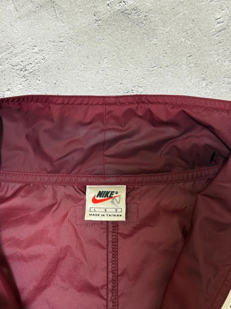 90s Nike 銀タグ ナイロン アノラック バーガンディ