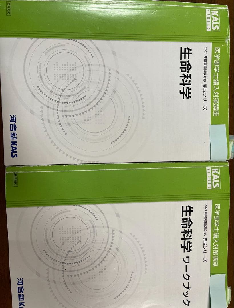 河合塾KALS 医学部　学士編入　生物科学 完成シリーズテキスト　ワークブック