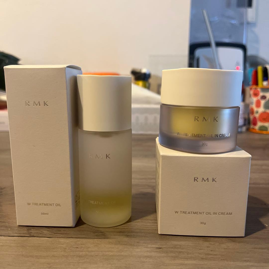RMK Wトリートメントオイル・オイルインクリームセット[ほぼ未使用品箱あり]