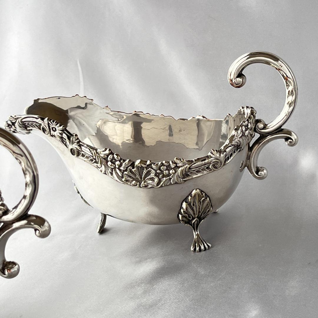 【英国】 ソースボート グレービーボート ペア【シルバープレート】