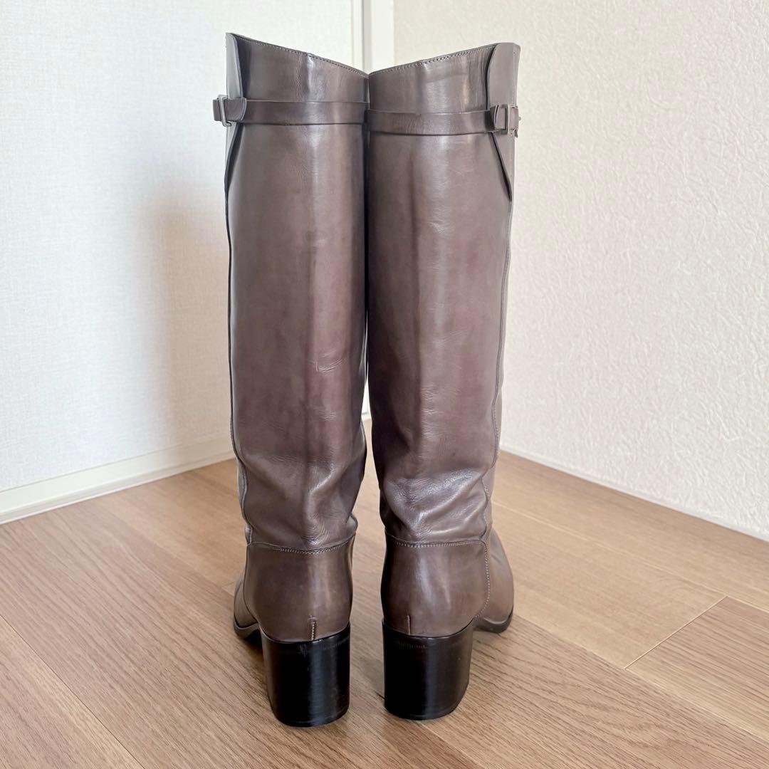 SARTORE★サルトル37.5 ダークブラウン 本革 ロングブーツ
