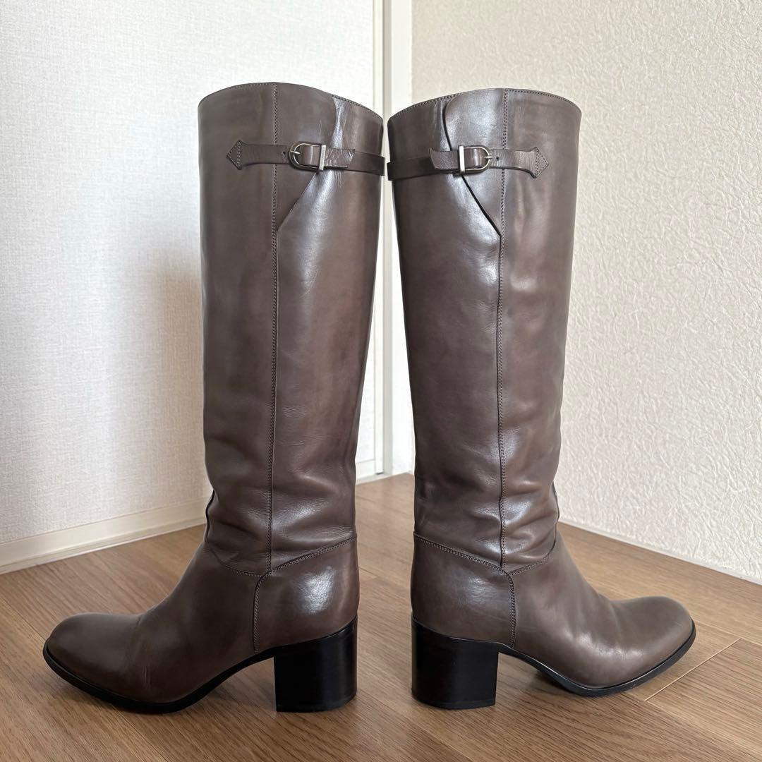 SARTORE★サルトル37.5 ダークブラウン 本革 ロングブーツ