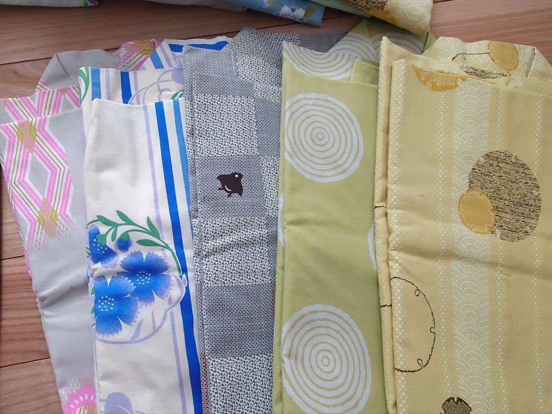 色浴衣 18枚 帯 20本 まとめ売り 旅館 民宿 ゆかた 浴衣 色ゆかた