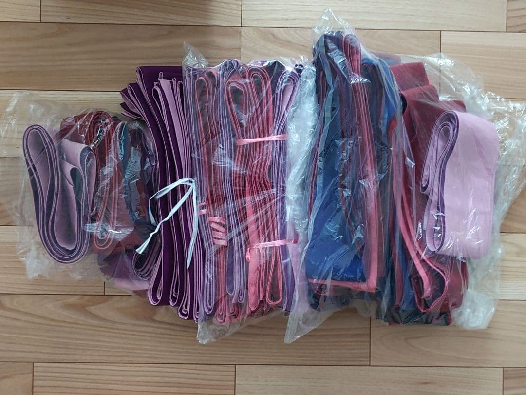 色浴衣 18枚 帯 20本 まとめ売り 旅館 民宿 ゆかた 浴衣 色ゆかた