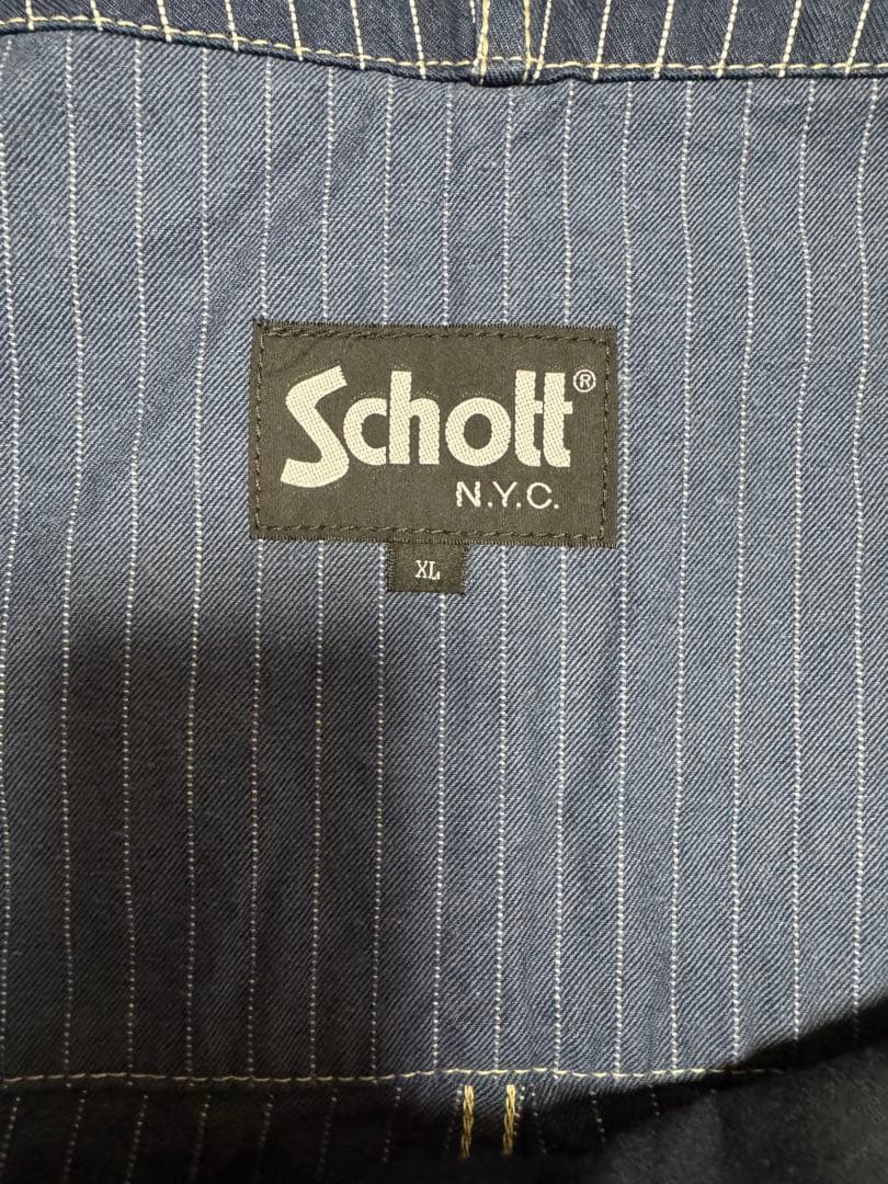 【XL】Schott オーバーオール インディゴ
