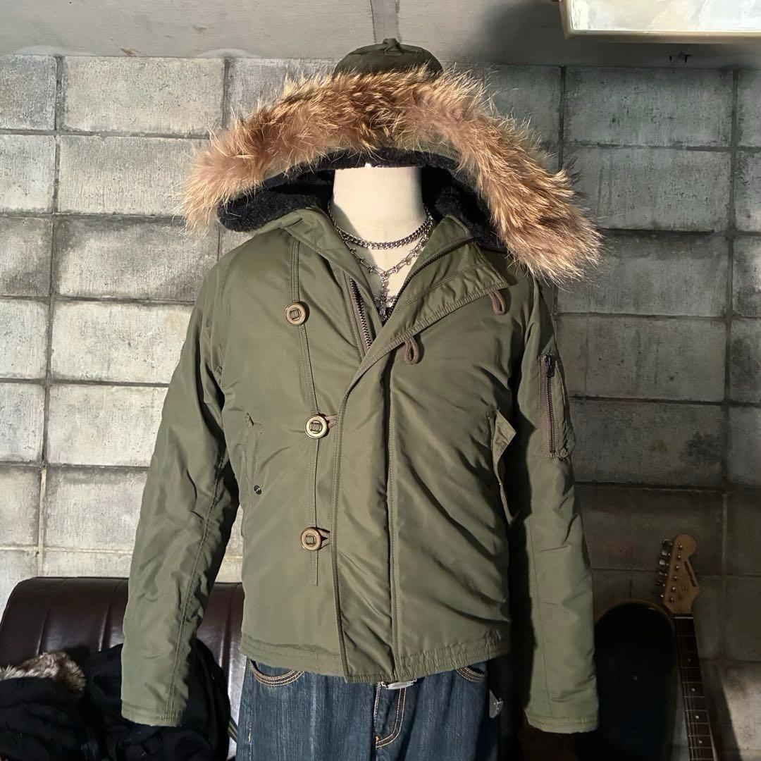 モッズコート　フライトジャケット　リアルファー　 N2B ミリタリー　ナイロン