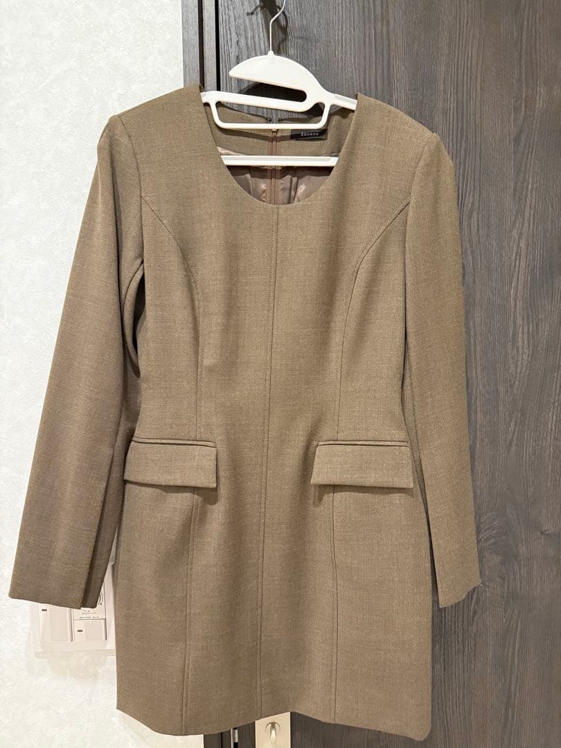 【完売品❣️】【新品・未使用】アニュアンス　ボクシーミニワンピース　ブラウン