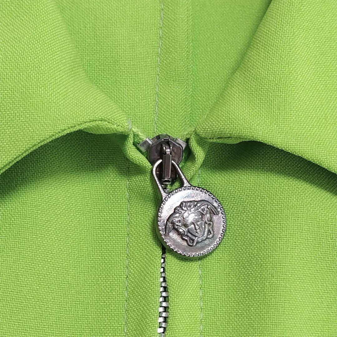 【VERSACE】ステンカラー ジャケット フロントファスナー 黄緑 ブランド