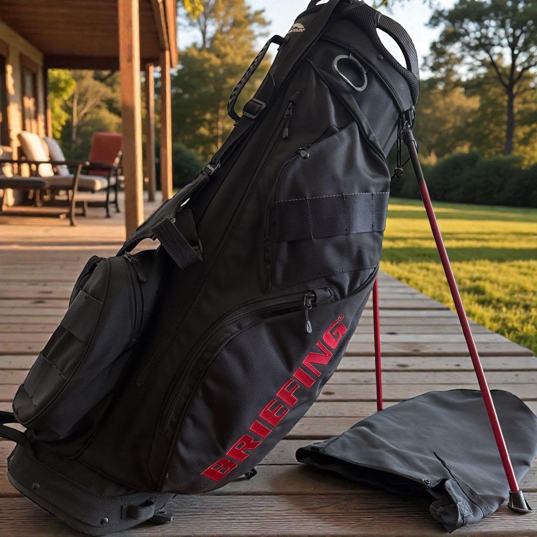 美品　ブリーフィングゴルフ　コラボ　サンマウンテン　キャディバッグ　スタンド　黒