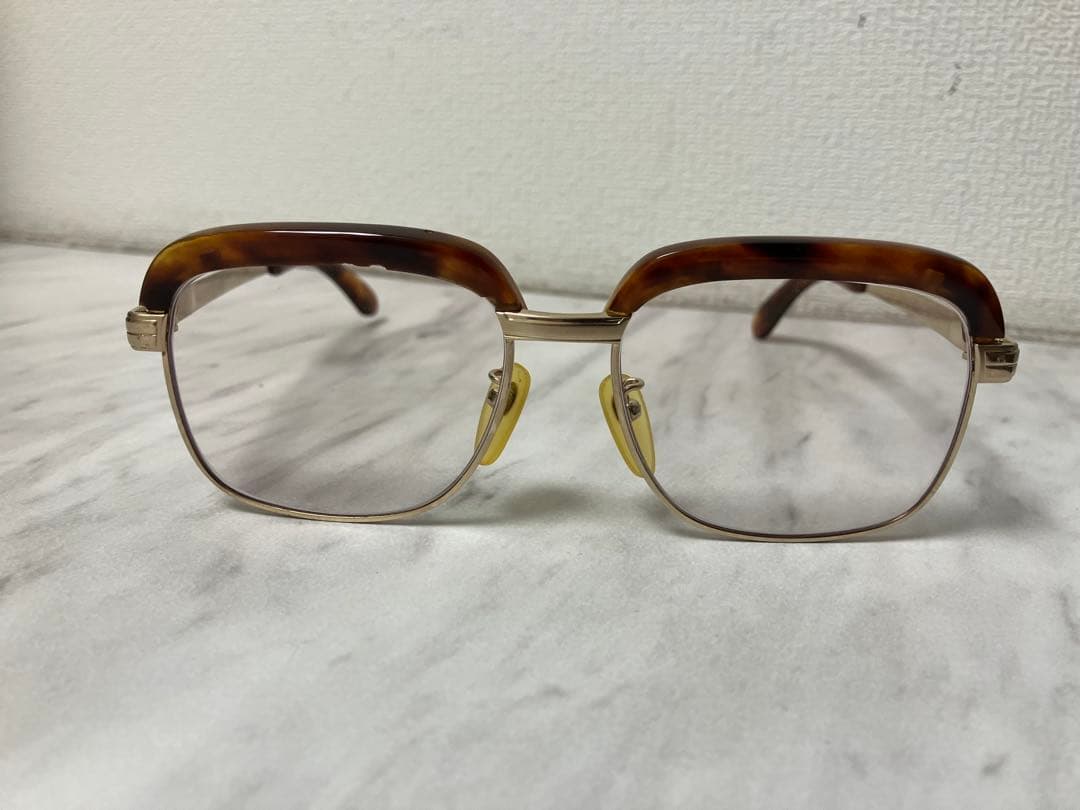 度入りメガネ★本鼈甲　べっ甲　眼鏡フレーム　チタン　54□16
