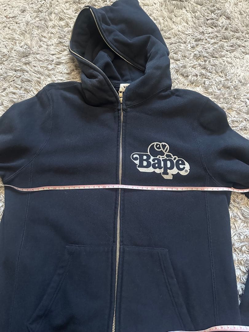 BAPE ネイビー ジップアップパーカー