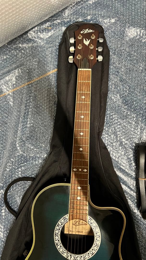 送料込! 美品 エレアコ ARIA AMB-35 グリーン　サンバースト