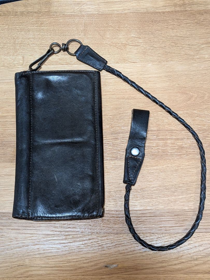 奈*三様 RRL 黒 レザー ウォレットチェーン