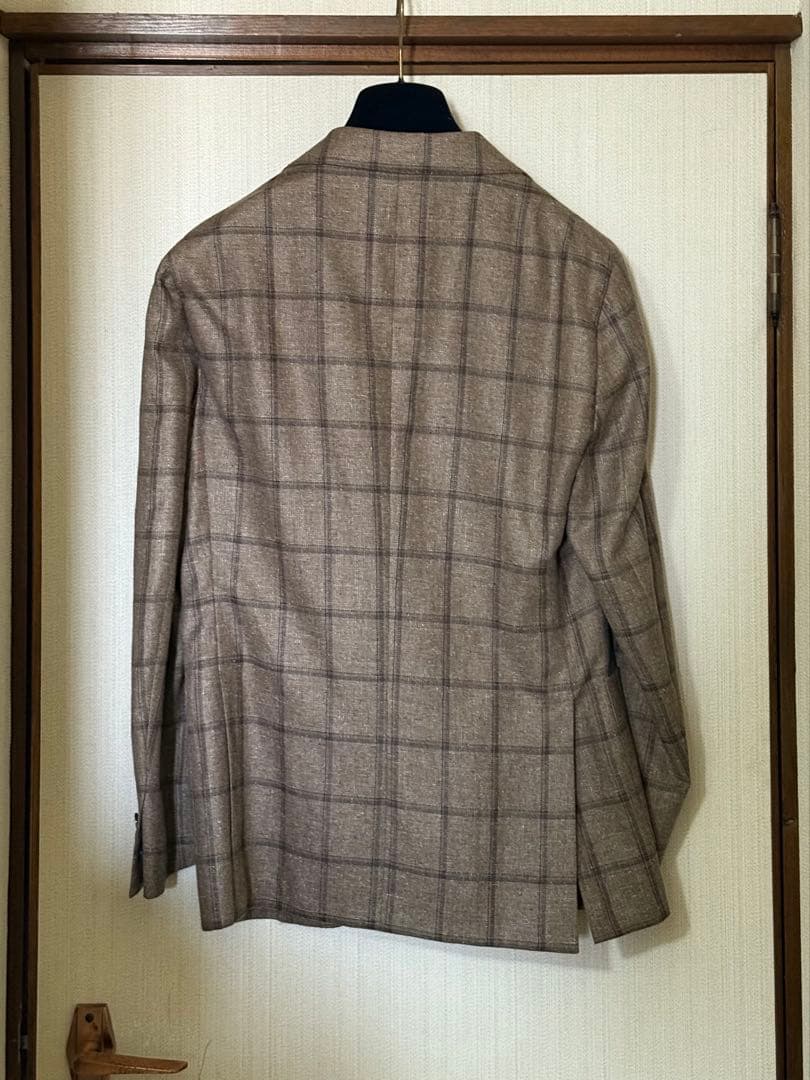 バ*ラ様 Boglioli Dover 46 ブラウン シルクリネンウール ジャ