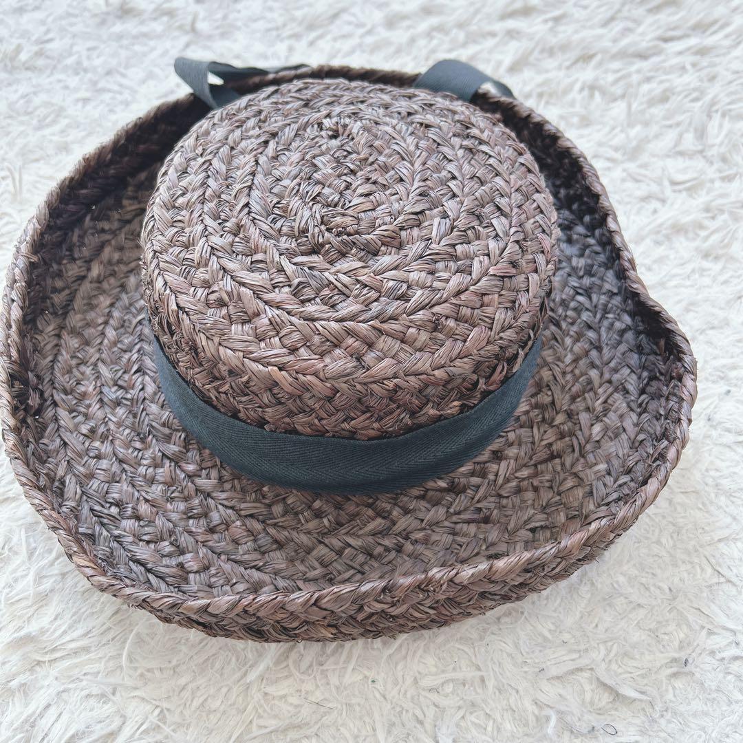 美品✨ HELEN KAMINSKI ラフィア 麦わら帽子 リボン