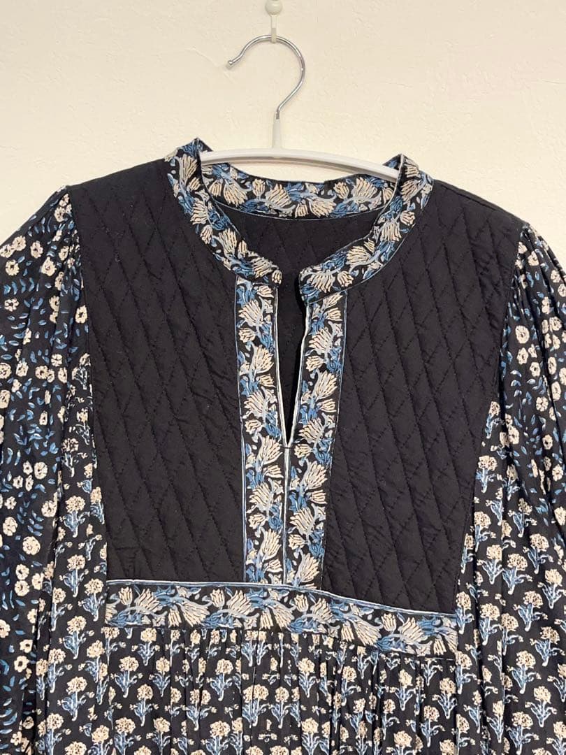 Freada キルトステッチハンドスクリーンワンピース　フリーダ【中古】