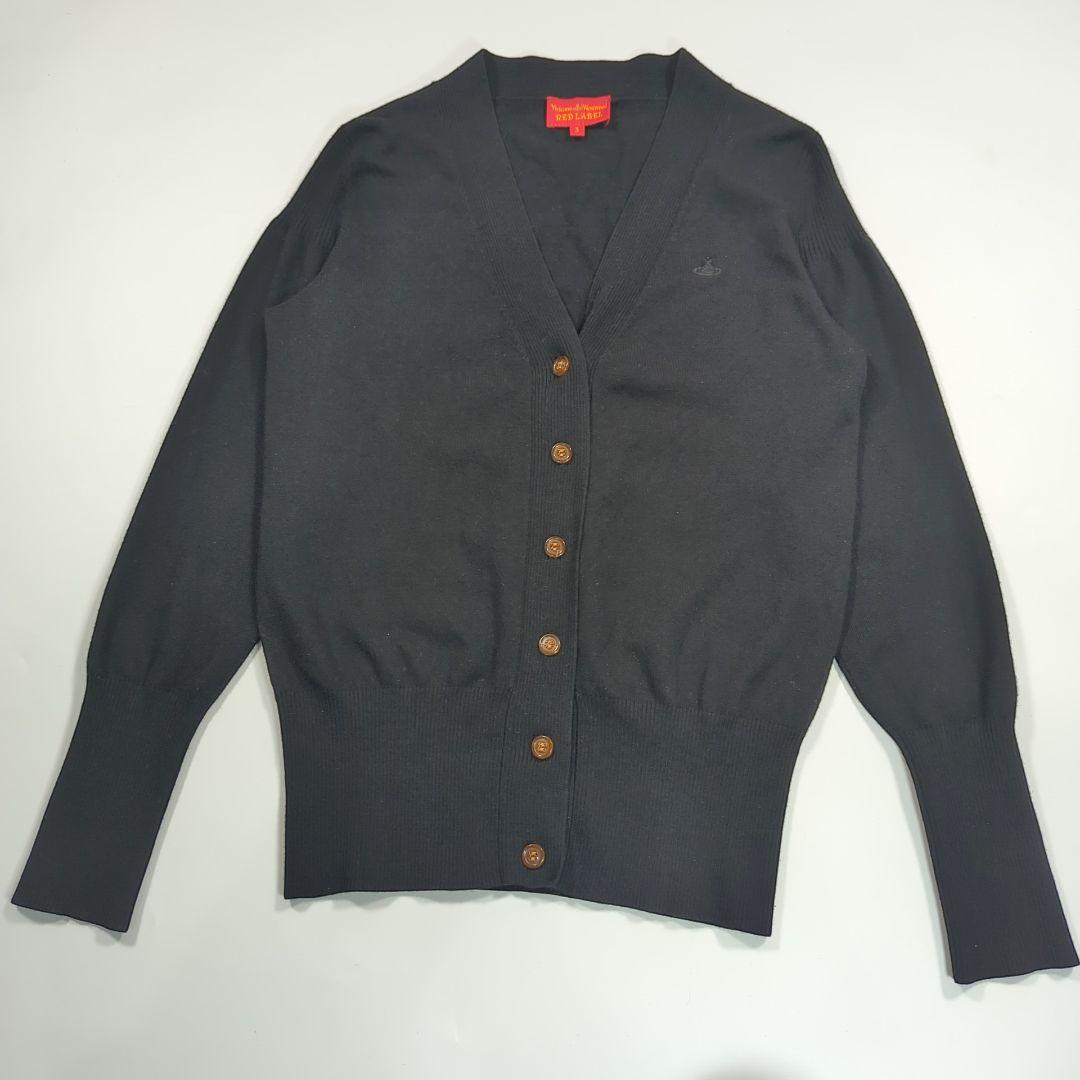 ヴィヴィアンウエストウッドレッドレーベル　カーディガン 3 L オーブ 黒