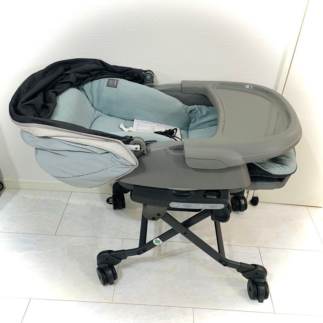 【超美品】テーブル艶有★コンビネムリラオートスイングBEDiスリープシェルブルー