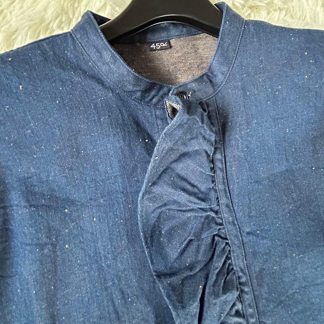 極美品★45rpm/45r ONE ONE いろいろデニムのプルフリルチュニック