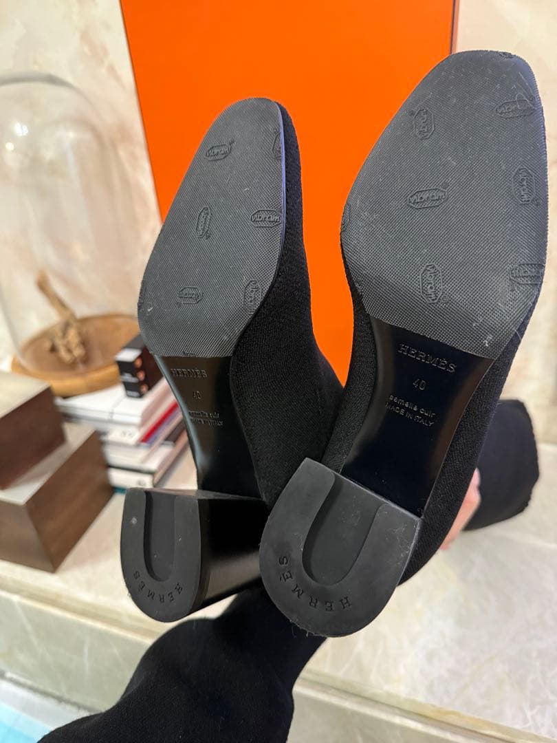 HERMES エルメス　ニットロングブーツ　40 美品　送料込