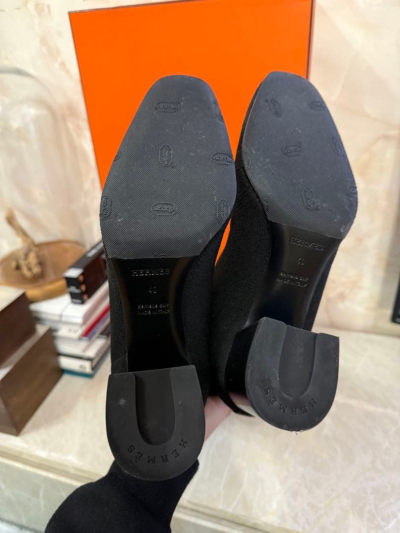HERMES エルメス　ニットロングブーツ　40 美品　送料込