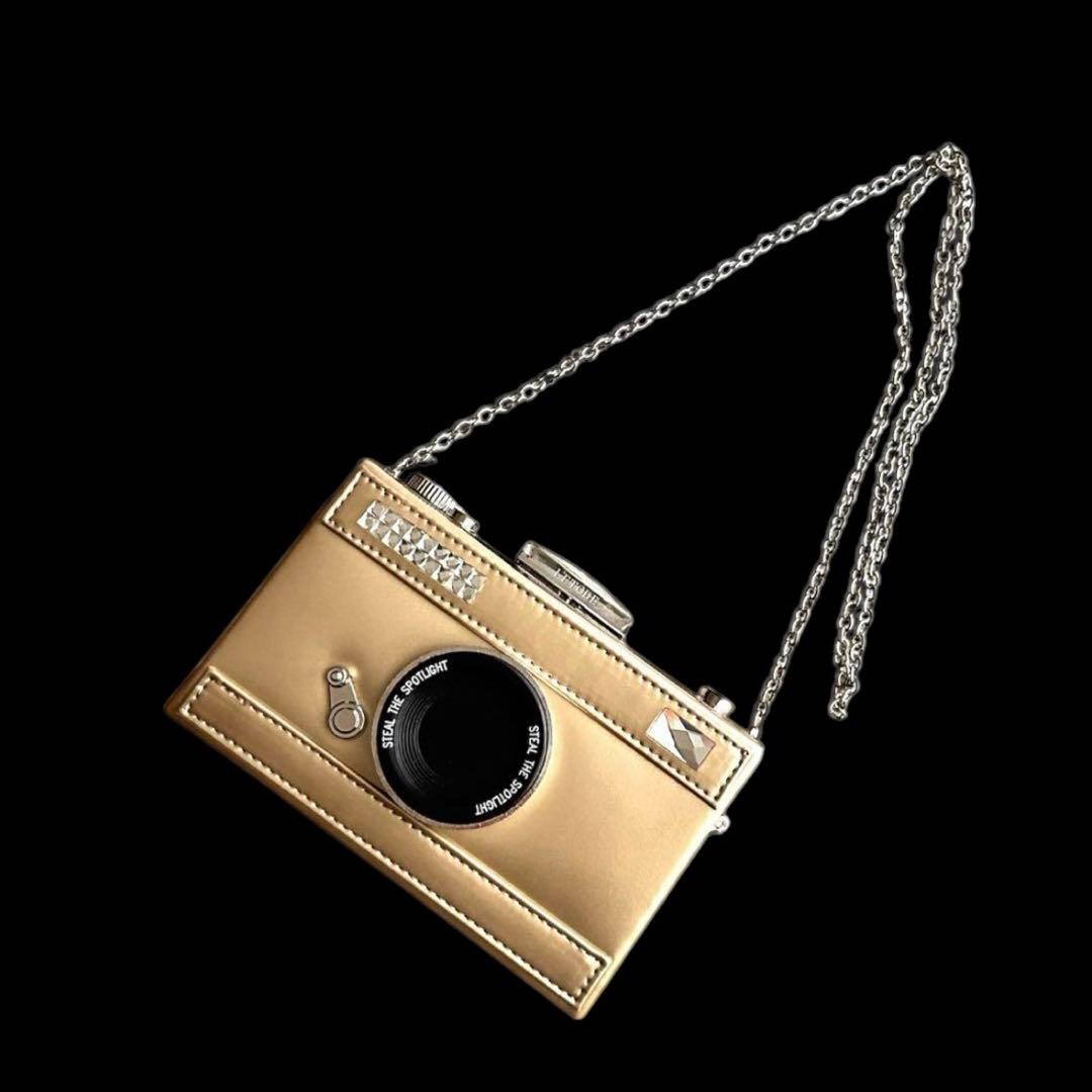 ショルダーバッグ　カメラデザイン　クラッチバッグ　カメラ型　パーティバッグ