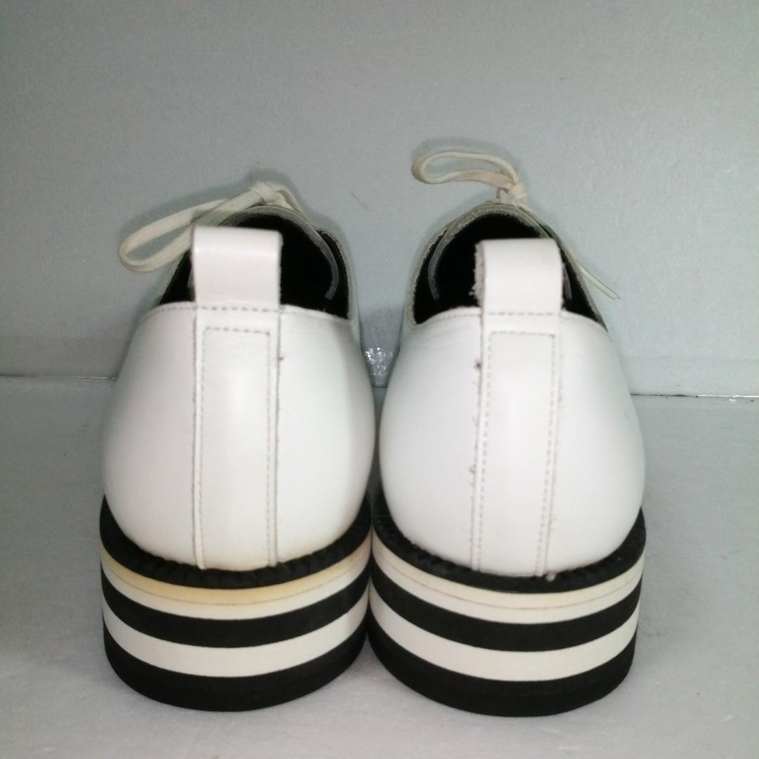 ●comme des garcons レザーレースアップシューズ厚底